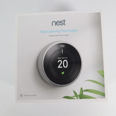 Google Nest Learning Thermostat 3. Generation Smart Thermostat Edelstahl!