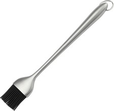 Heavy-duty BBQ Basting Brush by - Silicone Bristles with 12 Inch Stainless