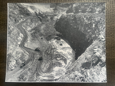 Vintage 1940s Trucks Large Mining Photo - 20 x 16''