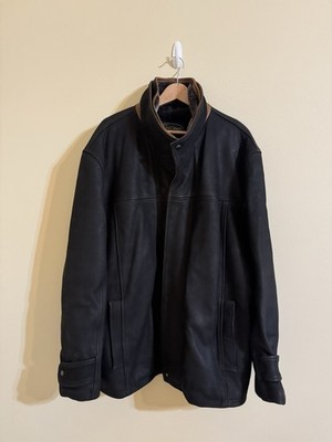 Overland Jack Frost Leather Coat Shearling Lining Black 52 | eBay