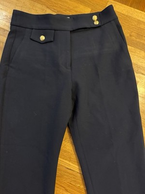 Veronica Beard Renzo Slim leg Pants Navy/gold button Size 4 MSRP $448