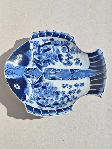 Japanese Fish Porcelain Plate Serving Plate Platter Decorative Dish
