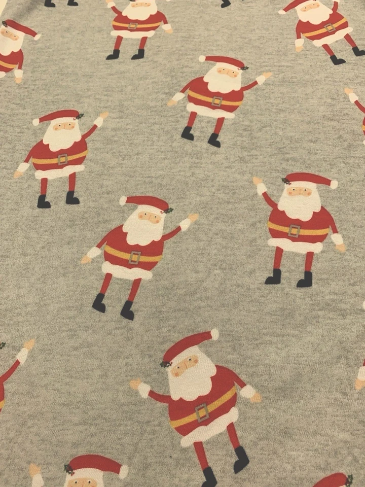 Santa Claus Interlock Pop Jersey Knit Gray Fabric 70”x60” FREE SHIPPING - Image 2 of 4