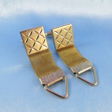 Vintage Signed SWANK Gold-Tone Mesh Wrap-Around Cufflinks Diamond-Cut Sparkling