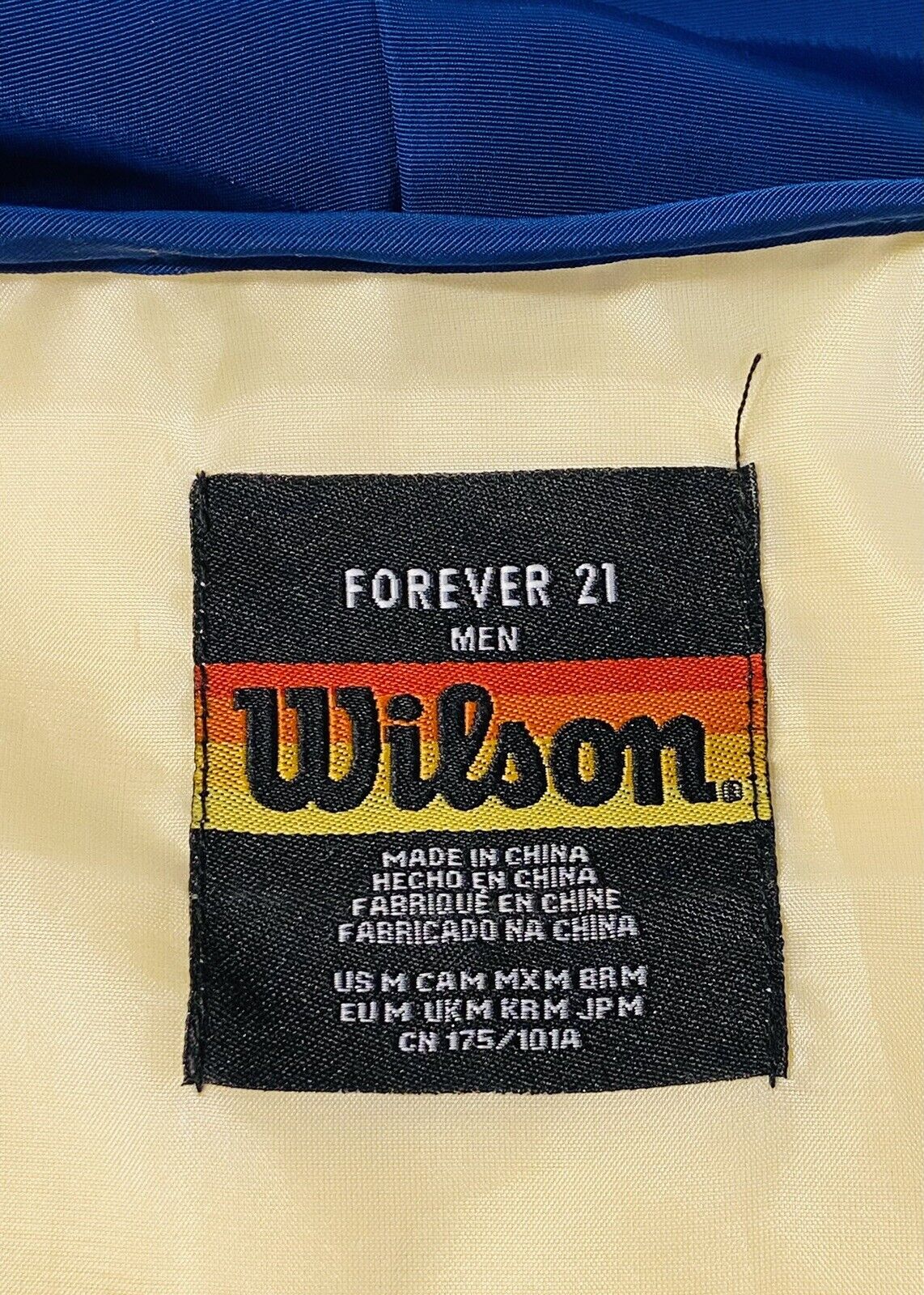 Wilson By Forever 21 Mens Pullover Jacket Hooded M Retro Throwback  Windbreaker