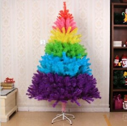 Árbol de Navidad de 2 pies 3 pies 5 pies 6 pies arco iris colorido árbol de Navidad - Imagen 1 de 3