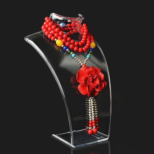 Acrylic Shop Mannequin Bust Jewelry Necklace Pendant Display Stand Holder 21cm - Picture 13 of 14