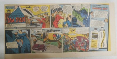 Wildroot Cream Hair Tonic Ad: The Adventures of Sam Spade ! 1940's 7.5 x 15 inch