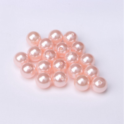 Pink Shell Pearl Round Beads Half-Drilled Bead Necklace Earrings Jewelry Making