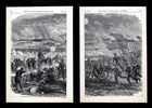 Harper's Civil War 2 Prints Gettysburg Battle Field Picketts Charge July 3, 1863