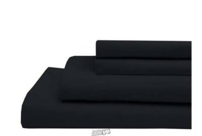 Downing Lane Microfiber Solid Sheet Set Black King 75''x80''