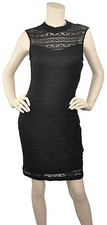 Guess Los Angeles  NWT Illusion Neck Eyelet Lace Minie Dress Black Size 6