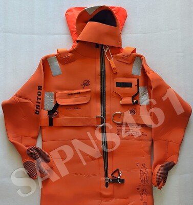 UNITOR -AQUATA : ARO V20-185  *SOLAS IMMERSION SUIT with Head Pillow 185cm * 06
