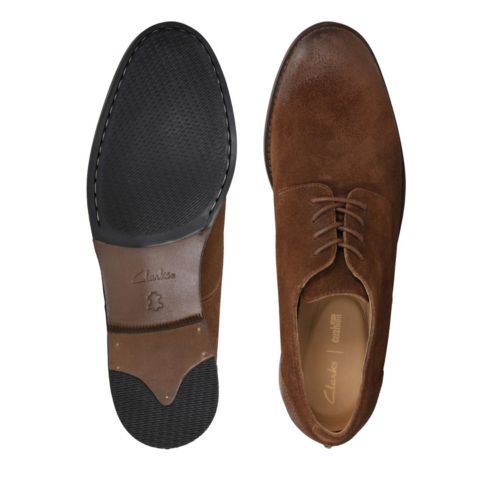 Clarks Flow Plain British Tan Suede Oxford Shoes - 10 Men main image 3