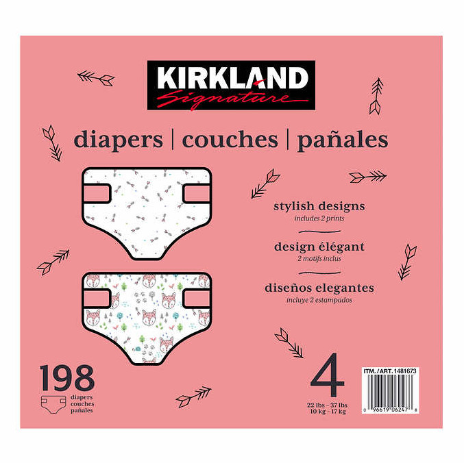 NEW Kirkland Signature  Diapers Size 4: 22-37lbs, 198 Count FREE DELIVERY✅