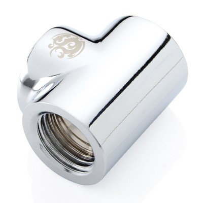 Bitspower T-Block Fitting with Triple G1/4'' Female, Silver Shining