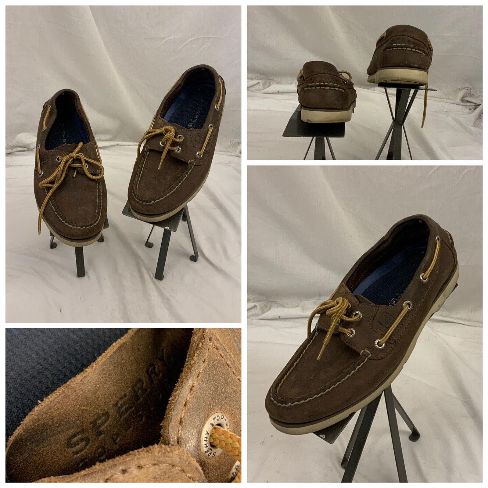 Sperry Boat Don't miss the campaign Shoes Choice 7 M Brown YGI Laced Leather Mens U1-S5