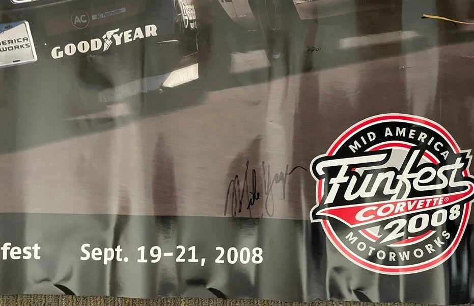 Corvette Challenge Funfest 2008 Vintage Poster Formula 3 Michael Graf Autograph - Image 2 of 2