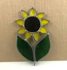 Stained Glass Sunflower Suncatcher 8 inches