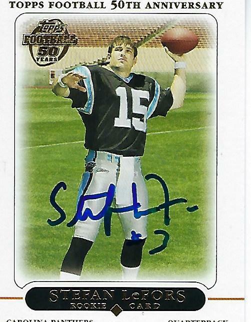STEFAN LEFORS SIGNED 2005 TOPPS #423 - CAROLINA PANTHERS