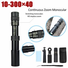 New 10-300X40 HD Monocular Telescope Portable BAK4 Prism Hunting Outdoor Travel