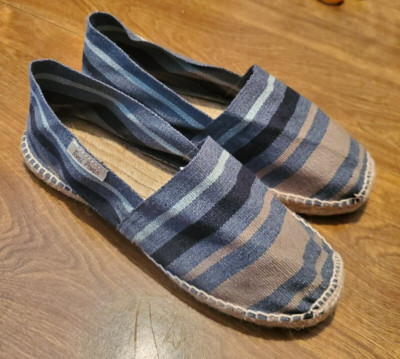 Toni Pons Espadrilles Navy Tan Stripes Canvas Jute Shoes EUR 38 US 7.5 Brand New