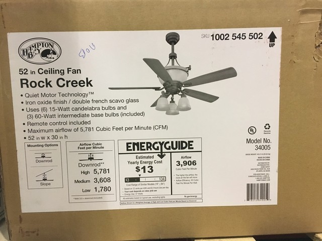 Hampton Bay Rock Creek 3 Light Iron Oxide Pendant For Sale Online