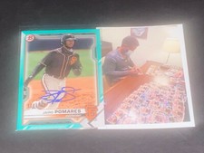 Jairo Pomares San Francisco Giants Auto Signed 2021 Bowman Aqua Base