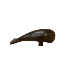 Hand-Carved Solid Dark Wood Sperm Whale Figurine Nautical Coastal Marine Decor