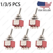 Guitar DPDT Red 2 Way 6 Pin ON ON Guitar Mini Toggle Switch Car/Boat Switches