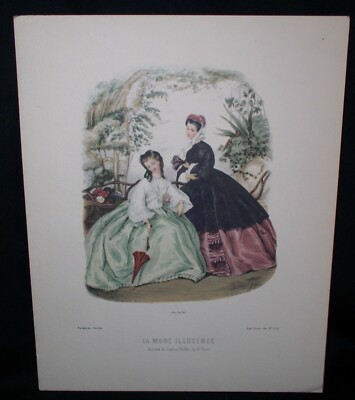 La Mode Illustree Antique Fashion Print~ca 1862, No 325~14