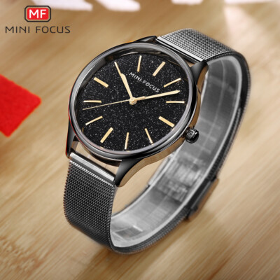 MINI FOCUS Women Girls Fashion Mesh Steel Band Elegant Dial Quartz Wrist Watches