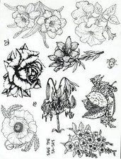 Unmounted Rubber Stamp Plate, Unmounted/Uncut Pink Rubber Stamps