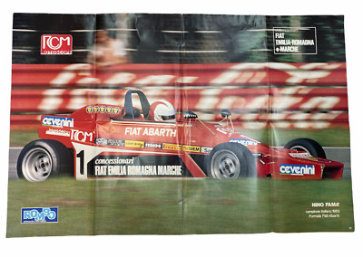 Poster Nino Fama Italienischer Meister 1983 Formel - Fiat Abarth Rombo 55x84 cm