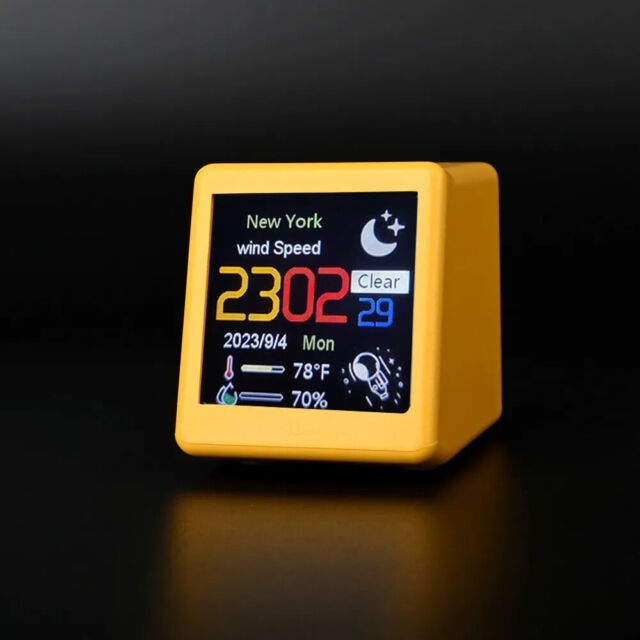 Led Color Display Real Time Wifi Desktop Gadget Mini Clock Smart Weather Station