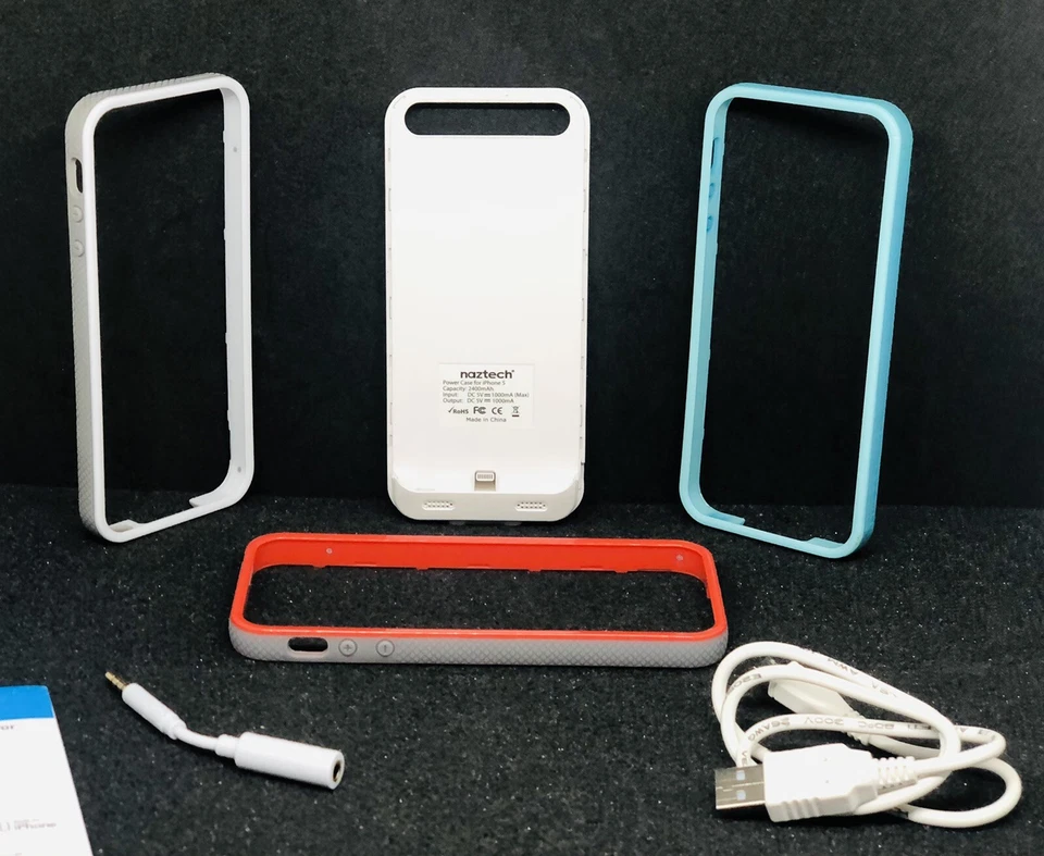 Naztech Power Case For iPhone 5 5s With Kickstand Red White And Blue Used (A) - Image 4 of 4