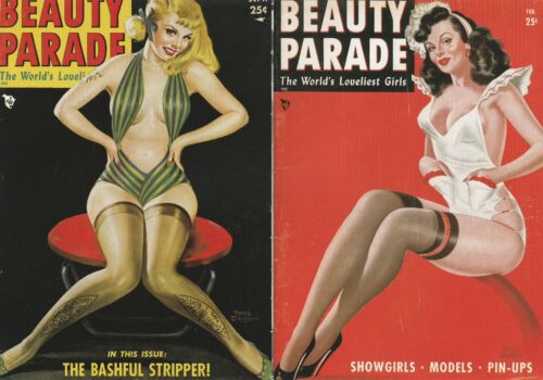 1940s Beauty Parade Magazine (6)Reprint Pin-Up Art Women Covers Only-Driben PIN5 - Picture 2 of 6