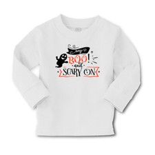 Kids Long Sleeve T Shirt Say Boo and Scary on Style B Bats Girls  Boys Clothes