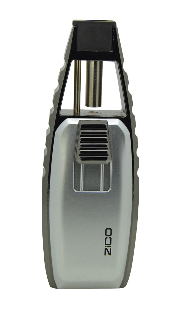 Zico Butane Stainless Steel Torch Flame Refillable Lighter (Black, Blue, Silver)
