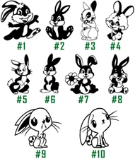 Bunny Rabbit Vinyl Decal Sticker Car Window Wall Laptop Pets Animals Buck Coney