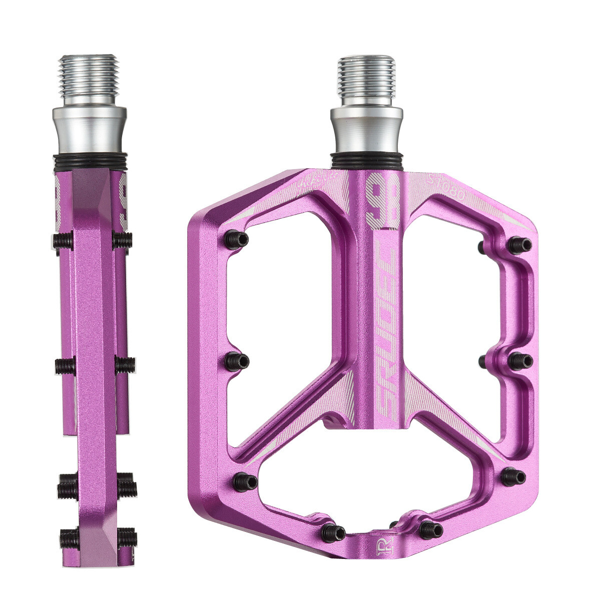 Pedali Mountain Bike Strada, 9/16" 3 Cuscinetti Sigillati MTB Piattaforma Piatta Alluminio CNC foto 4
