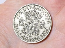 1938 British George VI Half Crown Coin #X2