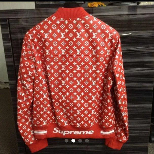 Louis Vuitton Supreme Monogrammed Leather Bomber Jacket