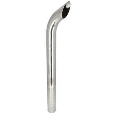 Exhaust Stack - 3-3/4'' x 48'' Curved Chrome fits Exhaust/Clamps/Rain Caps/Stack