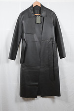 Allsaints Farren Leather Mac Trench Coat, Zenith Brown, Uk Size 6