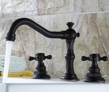 Oil Rubbed Bronze 8" Widespread Bathroom Sink Faucet 2 Handle 3 Holes Mixer Tap