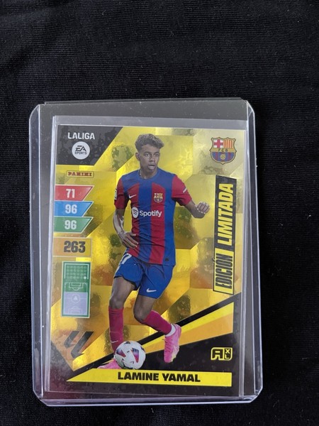 LAMINE YAMAL NORMAL EDICION LIMITADA 2023-24 CROMO ADRENALYN  PANINI LIGA 23/24