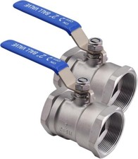 2" Ball Valve , 316 Stainless Steel, 1-Piece 1000 WOG for Water Oil Gas 2PACK