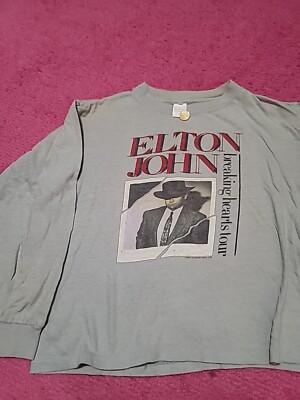 VTG 80s 1984 Elton John Breaking Hearts Tour Concert LS T
