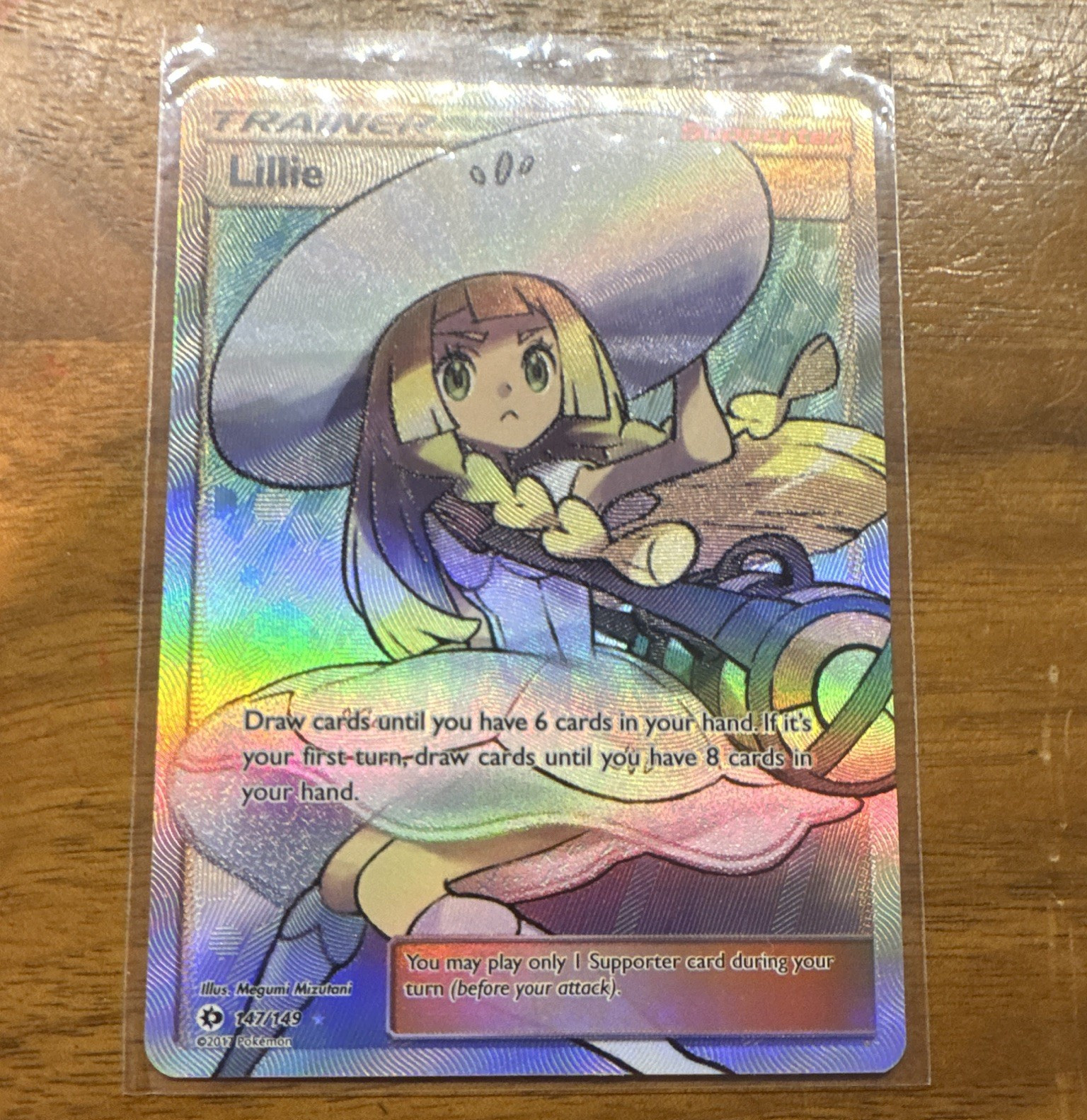 Lillie Sun & Moon 147/149 Ultra Rare Full Art Holo 2017 Mizutani Rainbow